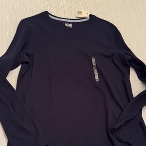 NWT BASIC EDITIONS navy long sleeve shirt